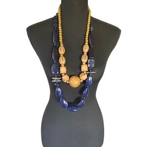 Boho Chunky Beaded Statement Necklace Bundle – Set of 2